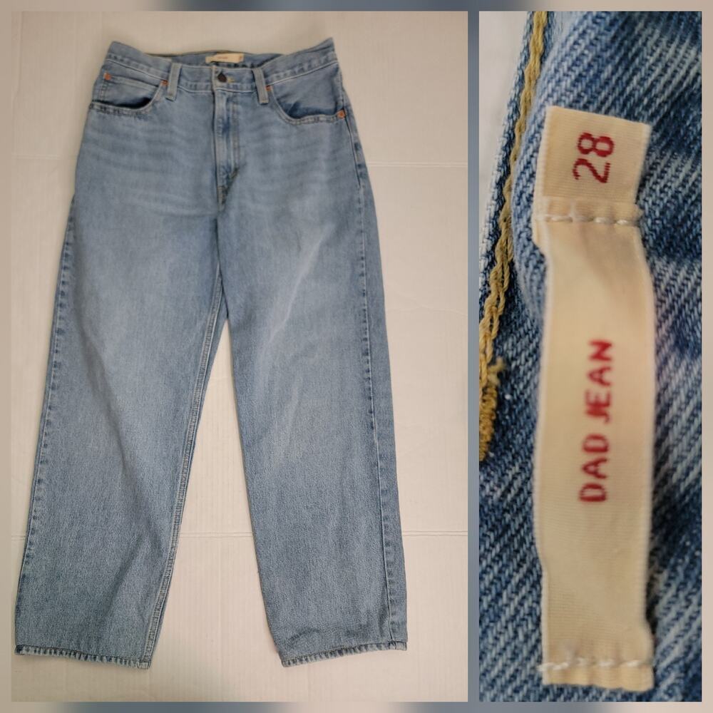 levis premium Dad jeans Womens Sz 28 Rigid 100% Cotton High Rise